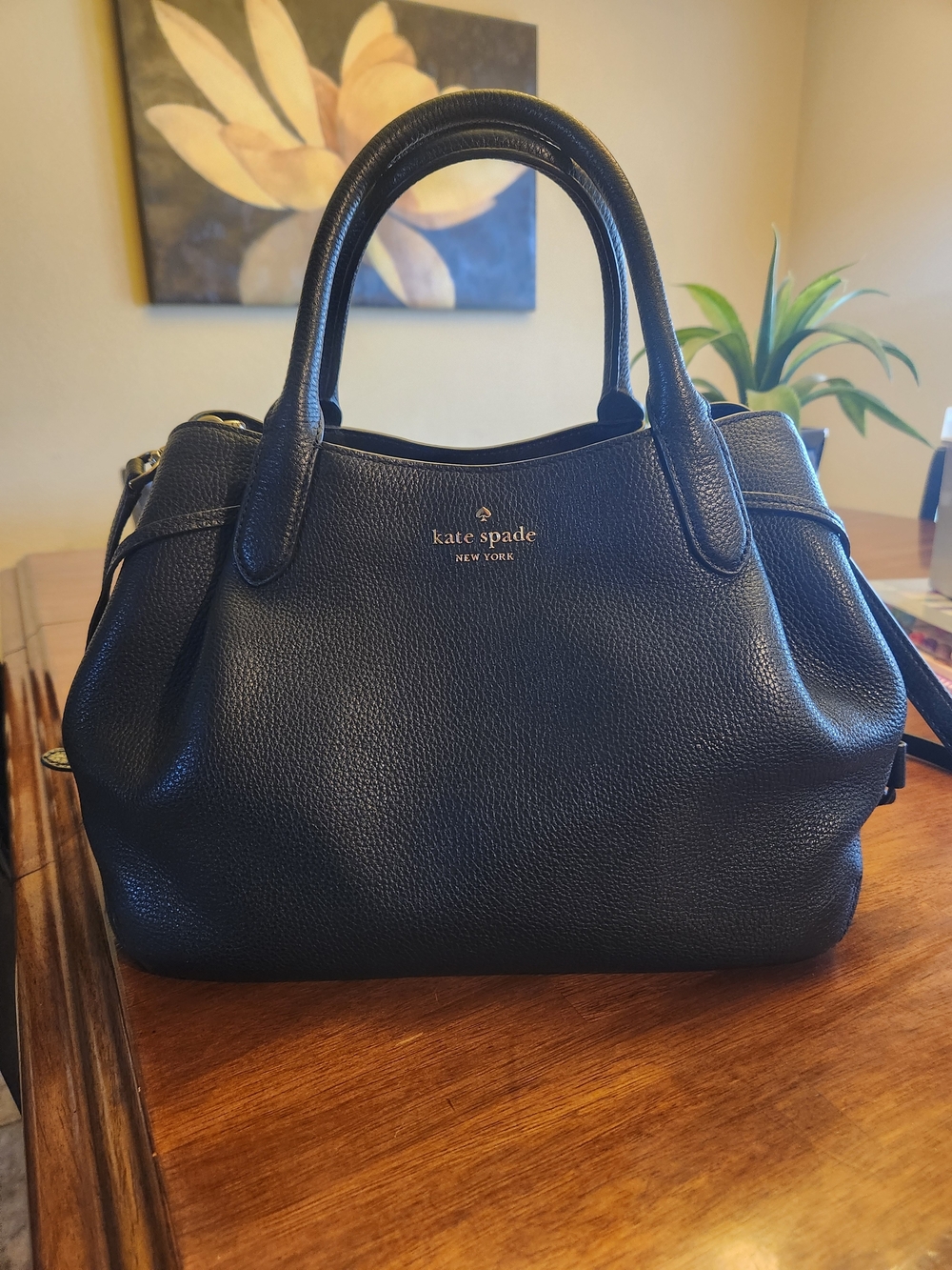 Kate Spade New York Black Pebbled Leather Satchel